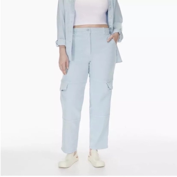 Aritzia Pants - 3/$15 Aritzia Wilfred Free Maeve Cargo Pants Straight Leg Light Blue